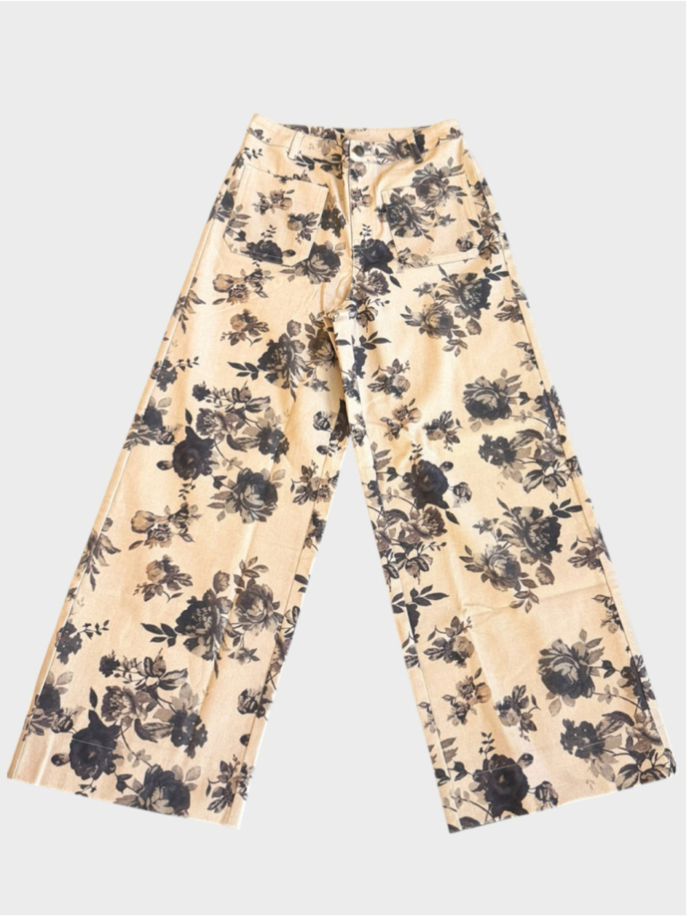 Entro Dusty Bloom Floral Wide Leg Pants Size S